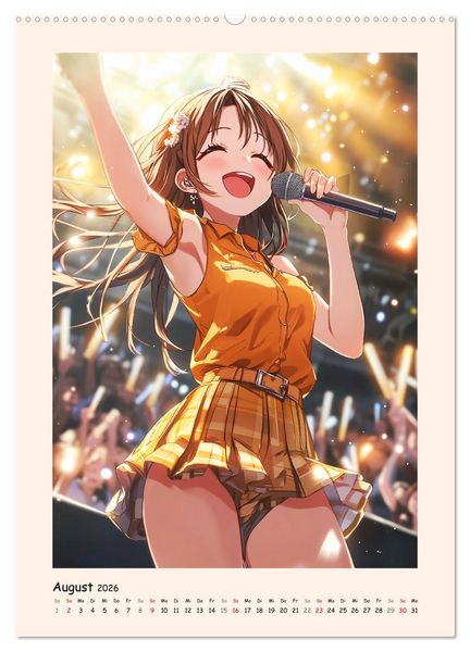 Produktbild: Manga Party-Girls. Singende und tanzende Stars (Wandkalender 2026 DIN A2 hoch), CALVENDO Monatskalender