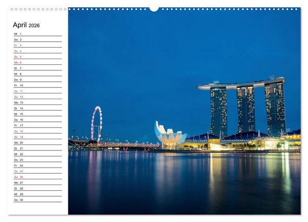 Produktbild: Singapur - Die Farben der Nacht (Wandkalender 2026 DIN A2 quer), CALVENDO Monatskalender