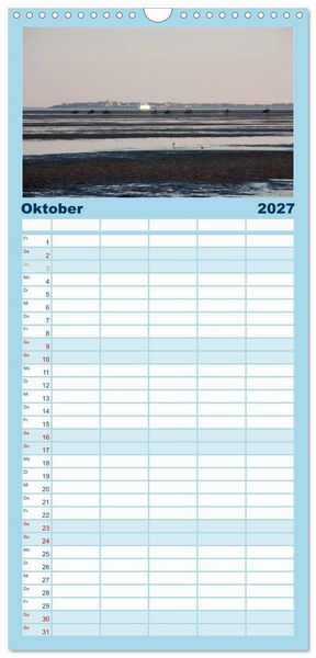 Produktbild: Familienplaner 2027 - F&ouml;hr 2027. Portr&auml;t einer Insel mit 5 Spalten (Wandkalender, 21 x 45 cm) CALVENDO