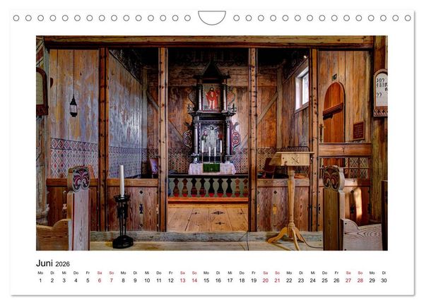 Produktbild: Stabkirchen Norwegens - Mittelalterliche Mystik in Holz (Wandkalender 2026 DIN A4 quer), CALVENDO Monatskalender