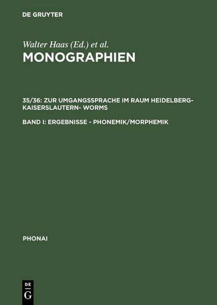 Produktbild: Zur Umgangssprache im Raum Heidelberg-Kaiserslautern- Worms