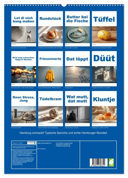 Produktbild: Hamburg schnackt! Typische Spr&uuml;che und echte Hamburger Mundart (hochwertiger Premium Wandkalender 2026 DIN A2 hoch), Kunstdruck in Hochglanz