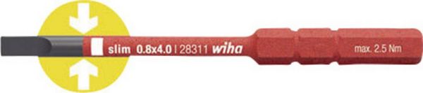 Produktbild: Wiha Werkstatt Schlitz Wechselklinge 4 mm 75 mm Passend f&uuml;r (Serie Schraubendreher) Wiha Torque