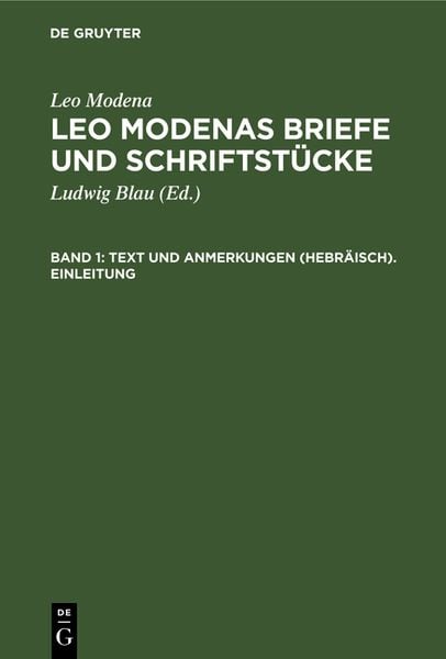 Produktbild: Text und Anmerkungen (Hebr&auml;isch). Einleitung