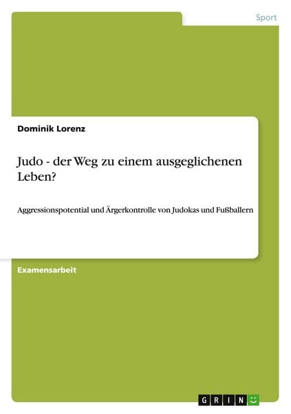 Produktbild: Judo - der Weg zu einem ausgeglichenen Leben?