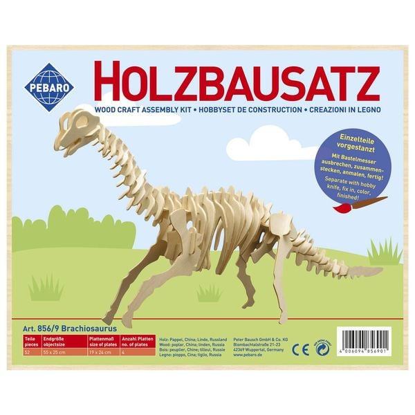 Produktbild: PEBARO 856/9 - Holzbausatz Brachiosaurus, Holzkonstruktion mit 52 Teilen