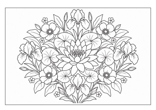 Produktbild: Mandala Blumen Malbuch f&uuml;r Erwachsene mit 100 floralen Ausmalmotiven