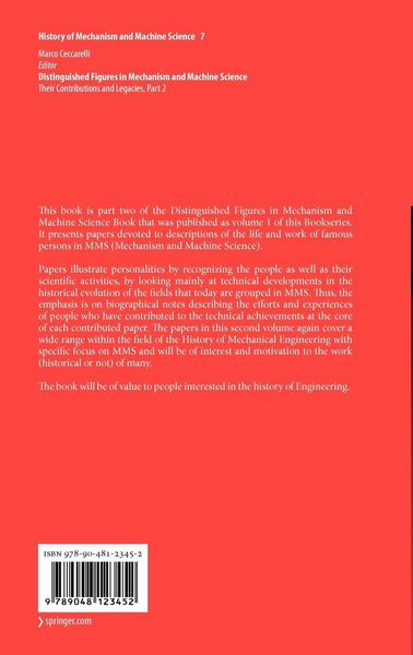 Produktbild: Distinguished Figures in Mechanism and Machine Science