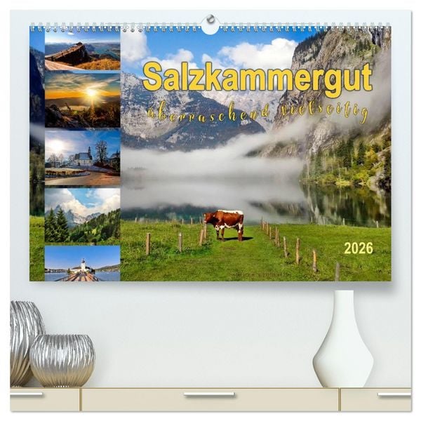 Salzkammergut, überraschend vielseitig (hochwertiger Premium Wandkalender 2026 DIN A2 quer), Kunstdruck in Hochglanz