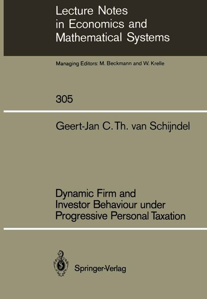 Produktbild: Dynamic Firm and Investor Behaviour under Progressive Personal Taxation