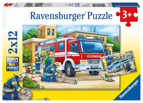 Puzzle Ravensburger Polizei und Feuerwehr 2 X 12 Teile