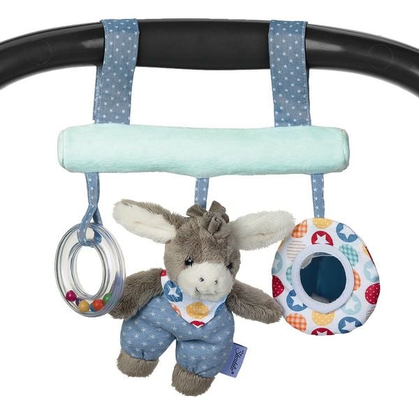 Sterntaler Aufhängespielzeug Esel Emmi Boy blau 26cm mit Klettband