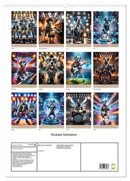 Produktbild: Rockstar Dalmatiner (Wandkalender 2026 DIN A2 hoch), CALVENDO Monatskalender