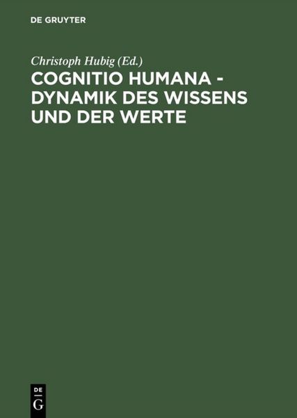 Produktbild: Cognitio humana - Dynamik des Wissens und der Werte