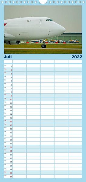 Produktbild: Familienplaner Airliner im Fokus (Wandkalender 2022 , 21 cm x 45 cm, hoch)