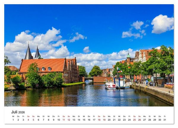 Produktbild: L&uuml;beck &ndash; Im Licht der Zeit (Wandkalender 2026 DIN A2 quer), CALVENDO Monatskalender