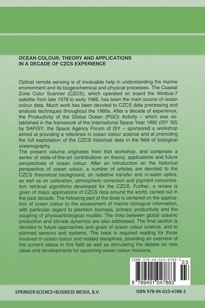 Produktbild: Ocean Colour: Theory and Applications in a Decade of CZCS Experience