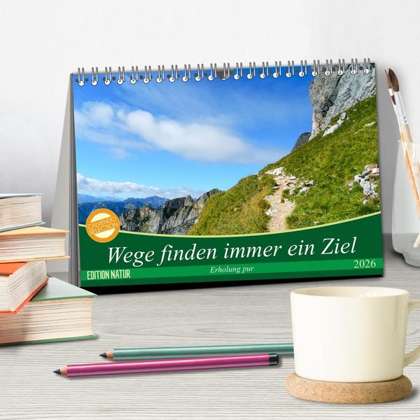 Produktbild: Wege finden immer ein Ziel (Tischkalender 2026 DIN A5 quer), CALVENDO Monatskalender