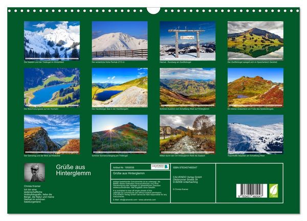 Produktbild: Gr&uuml;&szlig;e aus Hinterglemm (Wandkalender 2026 DIN A3 quer), CALVENDO Monatskalender