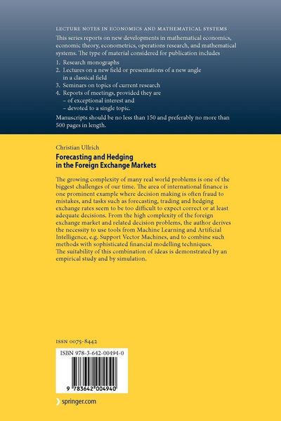 Produktbild: Forecasting and Hedging in the Foreign Exchange Markets