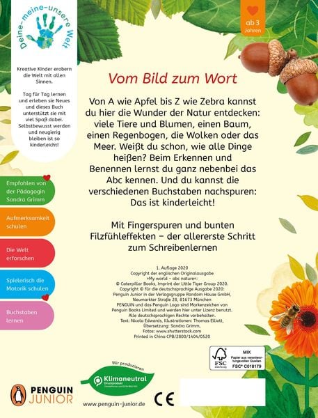 Produktbild: Deine-meine-unsere Welt - Mein Abc der Natur