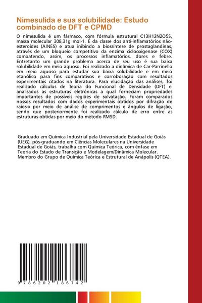 Produktbild: Nimesulida e sua solubilidade: Estudo combinado de DFT e CPMD