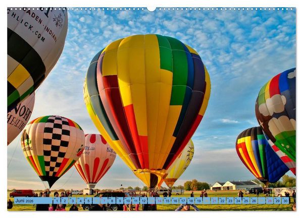 Produktbild: Fahren mit dem Ballon (Wandkalender 2026 DIN A2 quer), CALVENDO Monatskalender