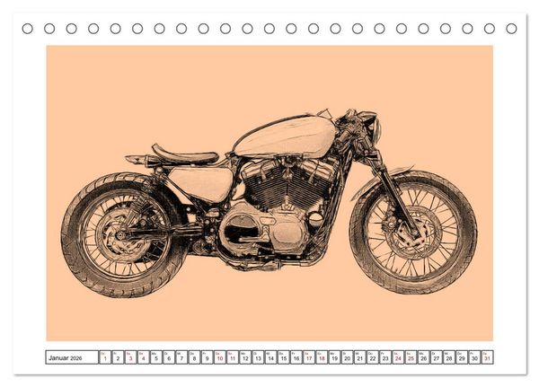 Produktbild: Motor Craft Motorr&auml;der (Tischkalender 2026 DIN A5 quer), CALVENDO Monatskalender