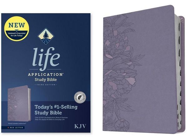 Produktbild: KJV Life Application Study Bible, Third Edition (Leatherlike, Peony Lavender, Indexed, Red Letter)
