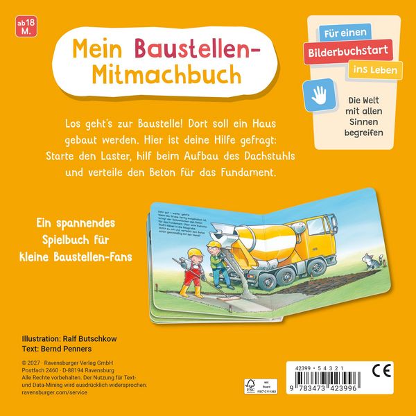 Produktbild: Fahr mit dem Bagger! Mein Baustellen-Mitmachbuch