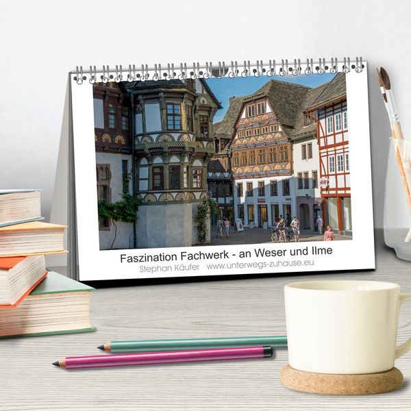 Produktbild: Faszination Fachwerk - an Weser und Ilme (Tischkalender 2026 DIN A5 quer), CALVENDO Monatskalender