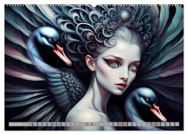 Produktbild: La muse aux oiseaux (Calendrier mural 2026 DIN A2 vertical) calendrier de bureau
