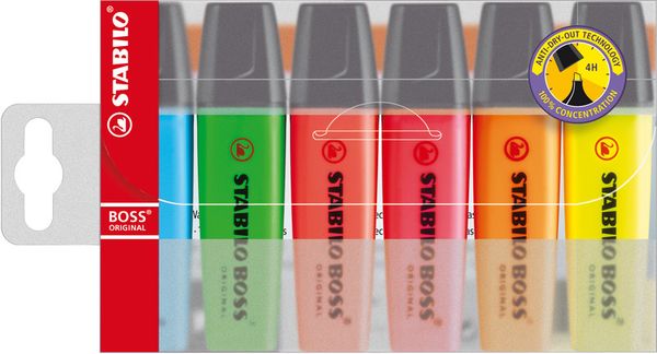 Stabilo Marker Boss Original Farbmix 6er Set