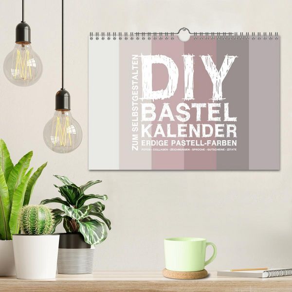 Produktbild: DIY Bastel-Kalender -Erdige Pastell Farben- Zum Selbstgestalten (Wandkalender 2026 DIN A4 quer), CALVENDO Monatskalender