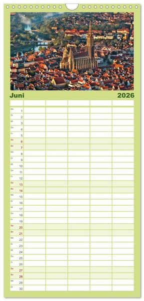 Produktbild: Familienplaner 2026 - B&uuml;hne frei f&uuml;r Ulm an der Donau mit 5 Spalten (Wandkalender, 21 x 45 cm) CALVENDO