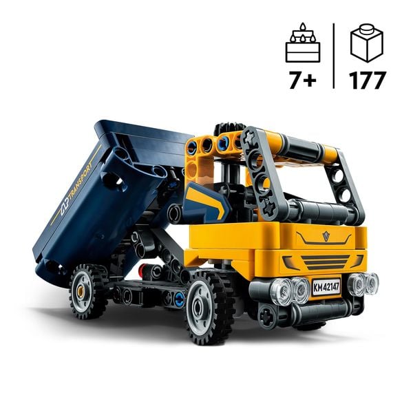 LEGO Technic 42147 Kipplaster Spielzeug, 2in1-Set, Baufahrzeug-Modell