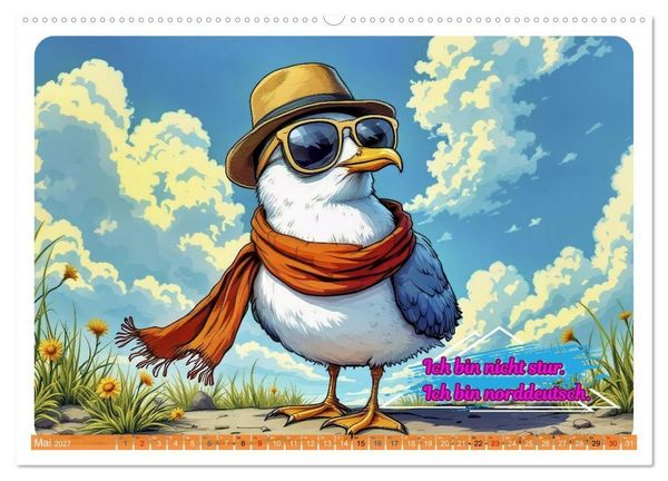 Produktbild: Norddeutsch Cool - Comic (hochwertiger Premium Wandkalender 2027 DIN A2 quer), Kunstdruck in Hochglanz