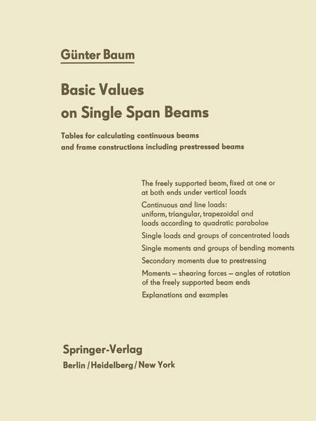 Produktbild: Basic Values on Single Span Beams