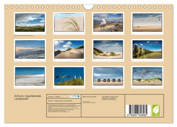 Produktbild: Amrum, inspirierende Landschaft (Wandkalender 2026 DIN A4 quer), CALVENDO Monatskalender