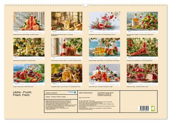 Produktbild: Lik&ouml;re - Frucht. Frisch. Frech. (Wandkalender 2027 DIN A2 quer), CALVENDO Monatskalender