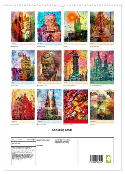 Produktbild: K&ouml;ln ming Stadt (Wandkalender 2026 DIN A2 hoch), CALVENDO Monatskalender