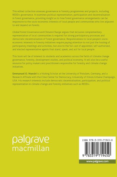 Produktbild: Global Forest Governance and Climate Change