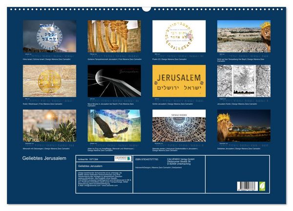 Produktbild: Geliebtes Jerusalem (Wandkalender 2026 DIN A2 quer), CALVENDO Monatskalender
