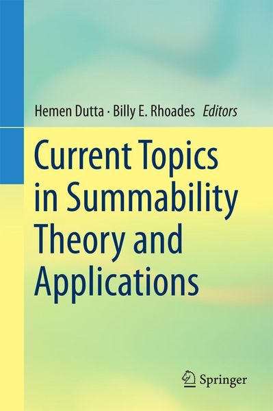 Produktbild: Current Topics in Summability Theory and Applications