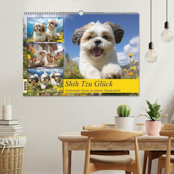 Produktbild: Shih Tzu Gl&uuml;ck. Zauberhafte Hunde im alpinen Wandergl&uuml;ck (Wandkalender 2026 DIN A2 quer), CALVENDO Monatskalender
