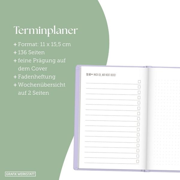 Produktbild: Terminplaner Lederlook 2027 Lavender