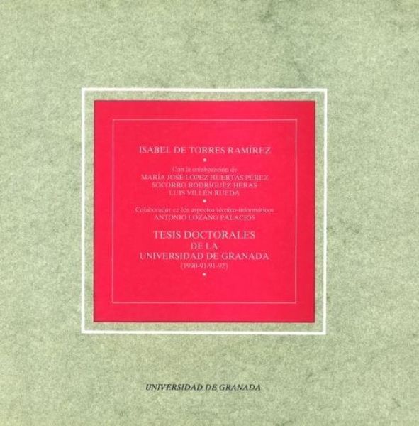 Produktbild: Tesis doctorales de la Universidad de Granada (1990-91, 91-92)