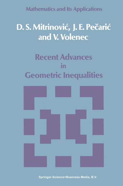 Produktbild: Recent Advances in Geometric Inequalities