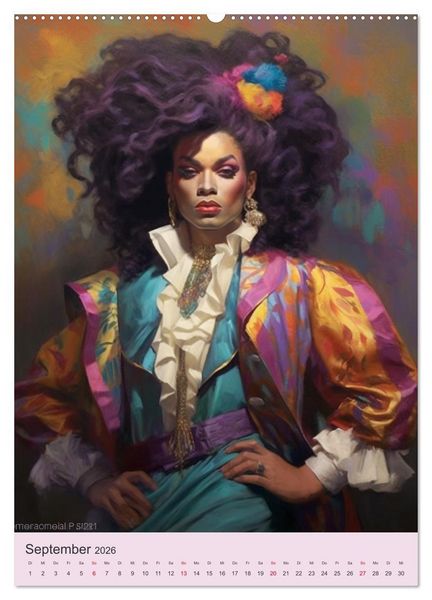 Produktbild: Dragqueens. Drag- und Travestie Kunst. Illustrationen (hochwertiger Premium Wandkalender 2026 DIN A2 hoch), Kunstdruck in Hochglanz