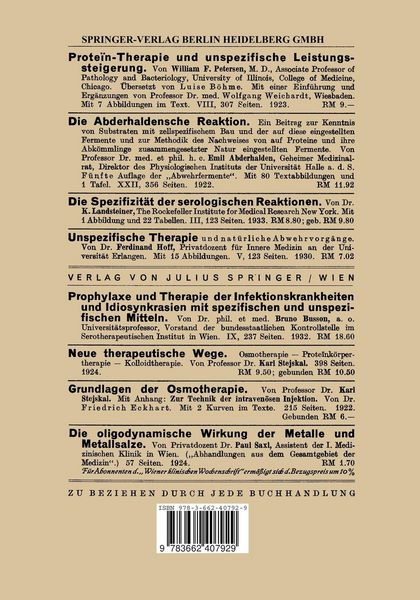 Produktbild: Die Grundlagen der Unspezifischen Therapie